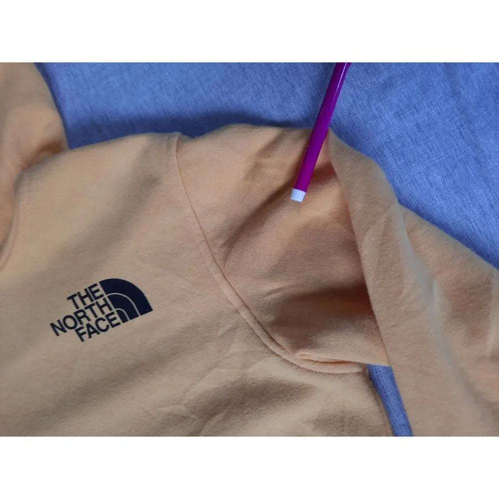 The North Face Men Youth XL Regular Fleece Hoodie Pullover Sweater Yellow Cotton
